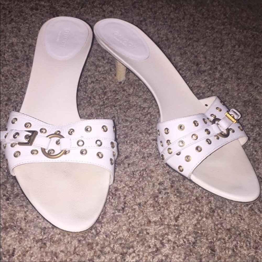 AUTHENTIC white GUCCI heels